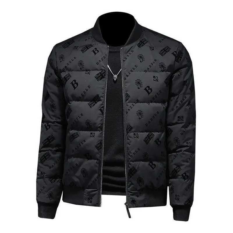 Parka da uomo in piumino invernale di fascia alta in stile europeo nuova giacca imbottita in cotone stampato per uomo cappotto in cotone leggero all