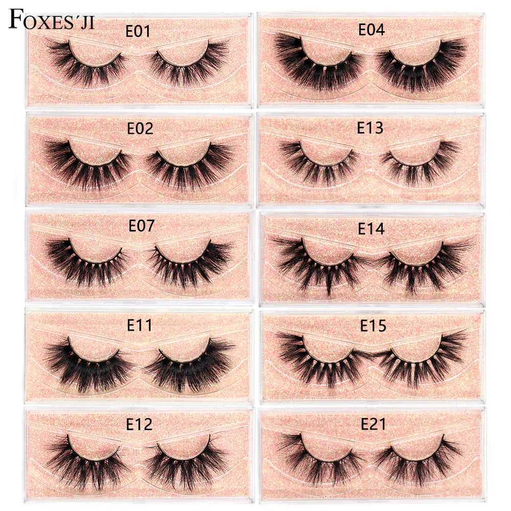 False Eyelashes FOXESJI Lashes 3D Mink Eyelashes Natural Long Fluffy Dramatic Strip Eye Lashes Eyelash Extension Soft False Eyelashes Makeup X260922