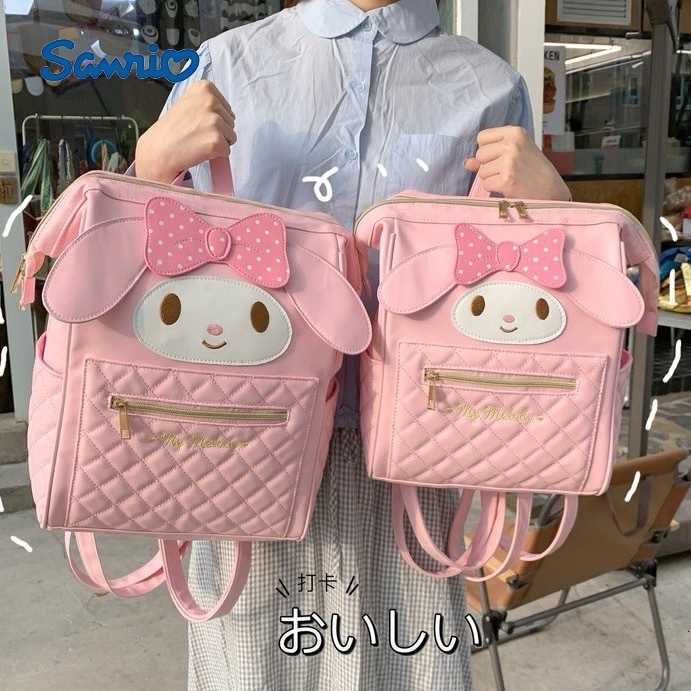 Sanrio Backpacks Korean-style ins cartoon pink rabbit backpack for women fashionable and sweet cute Hello Kitty versatile student schoolbag L260923I