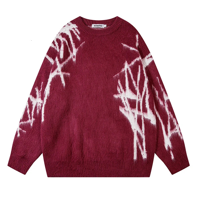 Mens Hip Hop Streetwear Harajuku Sweaters Vintage Retro Graffiti Embroidery Knitted Sweater Women Autumn Cotton Pullovers Black 260921