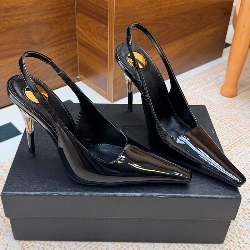Guermantes slingback pumps in patent leather designer fashion week sandals womens autumn sandals high quality leather upper soft sheepskin lining sa