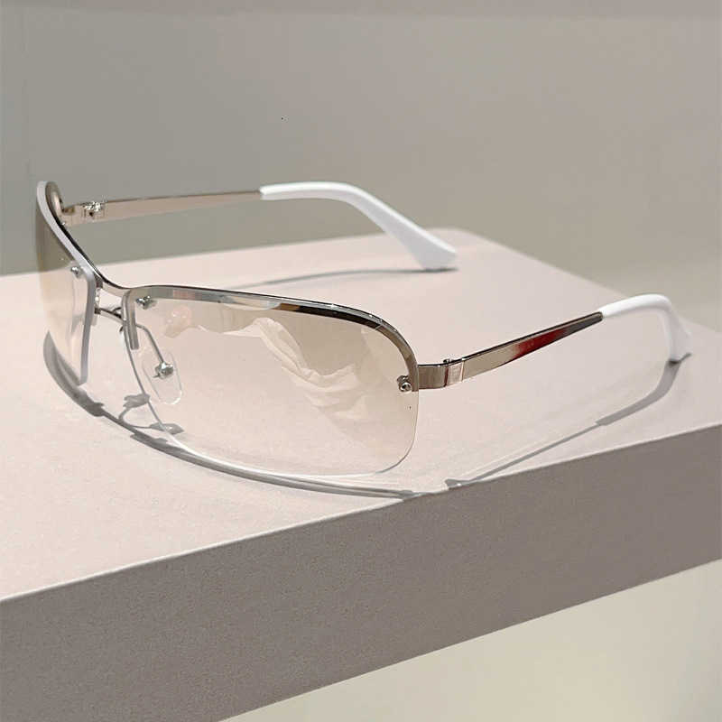 Vintage Sunglasses y2k Rimless Sunglasses Women For Men Luxury Brand Designer Sun Glasses Punk Popular Sexy Ladies Metal Pink Shades UV400T260923