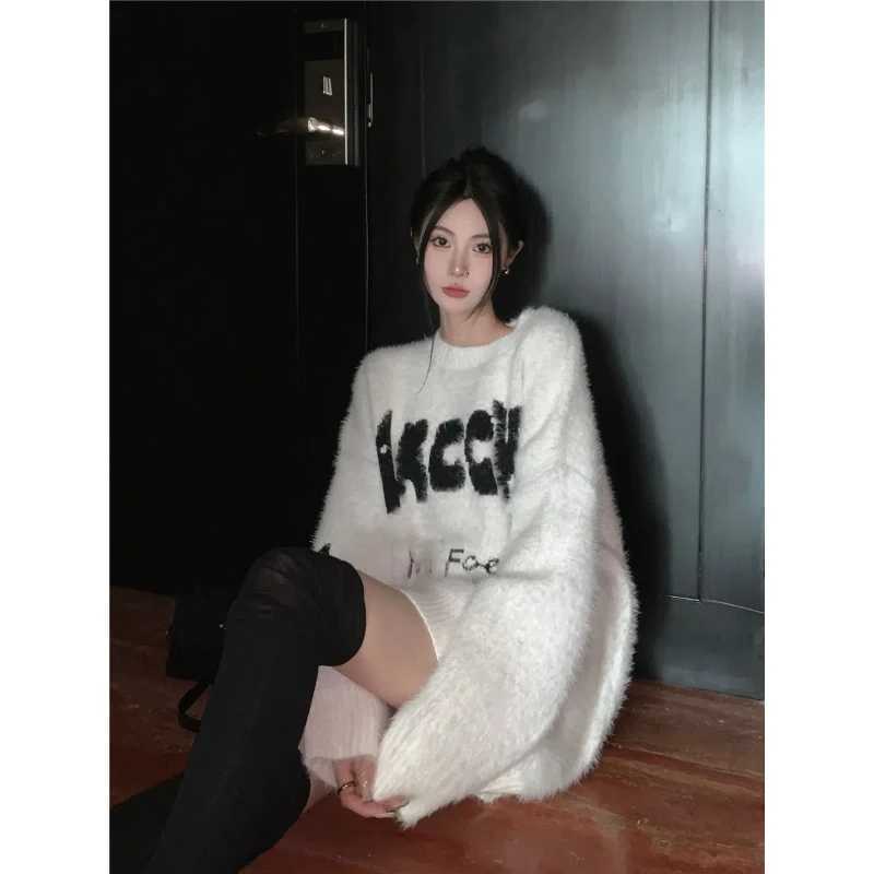 Women's Sweaters Lazy Style Retro Loose College Style Soft and Sticky Knitted Sweater Women's Letter Sweater Trend H260923