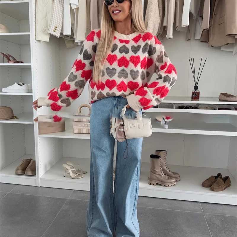 Women's Sweaters O Neck Long Sleeved Jacquard Knitted Pullover Autumn Winter Soft Warm Loose Fit Women Sweater 2026 Casual Commuting Sweater To
