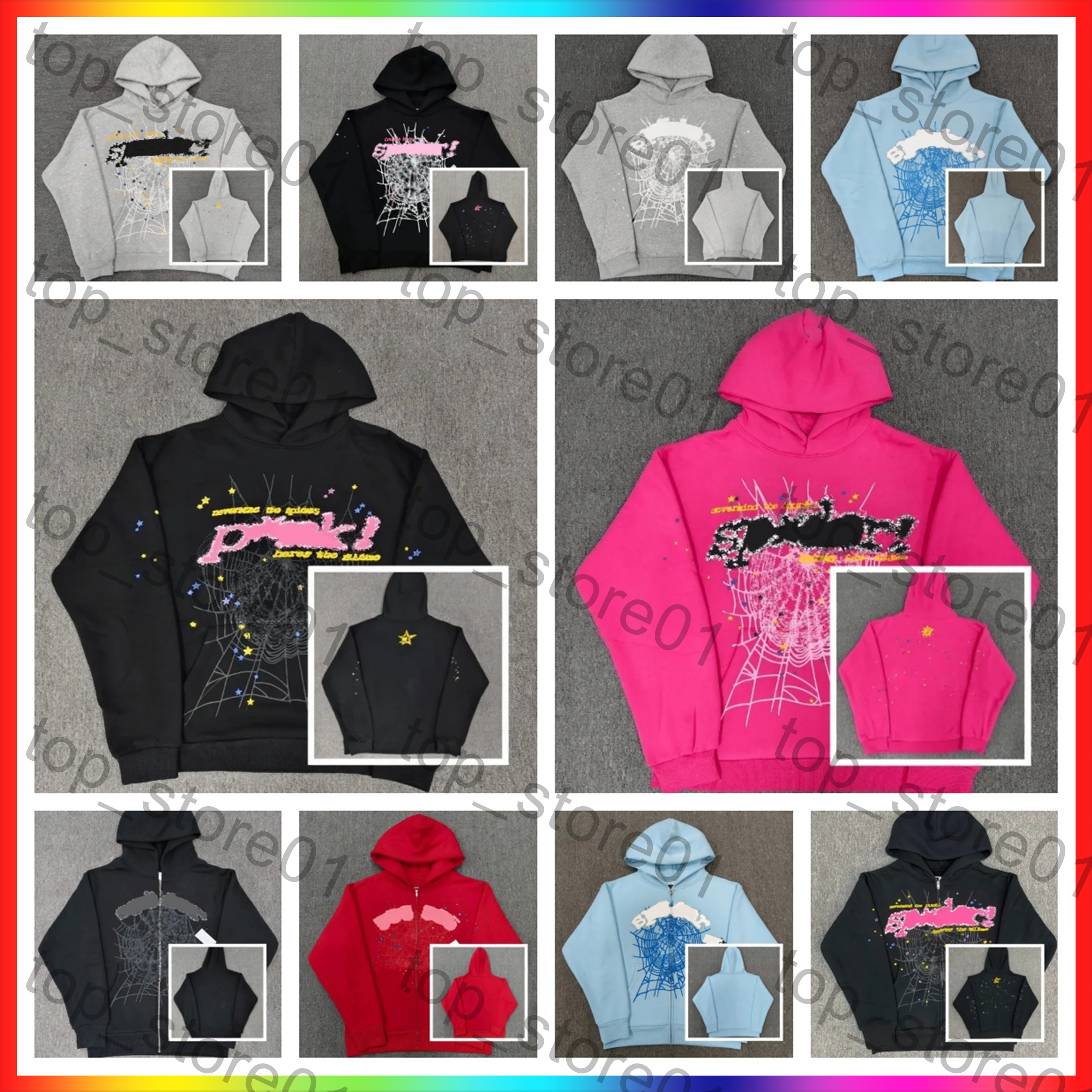 5A 2026 Designer Hoodies Men's Web spiderhoodie Fashion Men High Quality spider hoody Clothing High Street Hip Hop Pullover spider hoodie Sweat