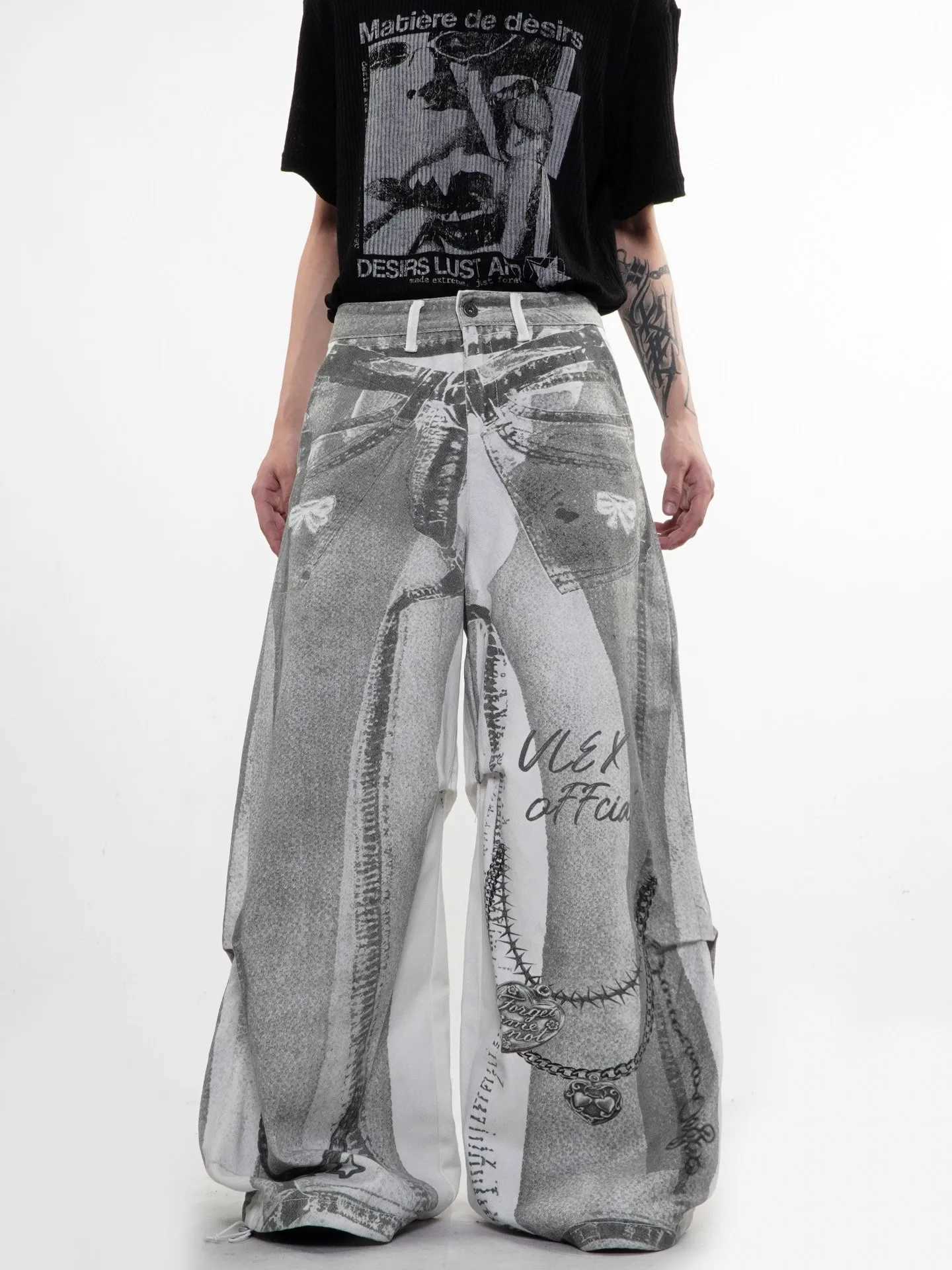 Men's Jeans Men's Gothic Jeans Harajuku Y2k 90s Aesthetic Baggy Denim Trousers Korean Punk Jean Pants Vintage 2000s Trashy Clothes H260924