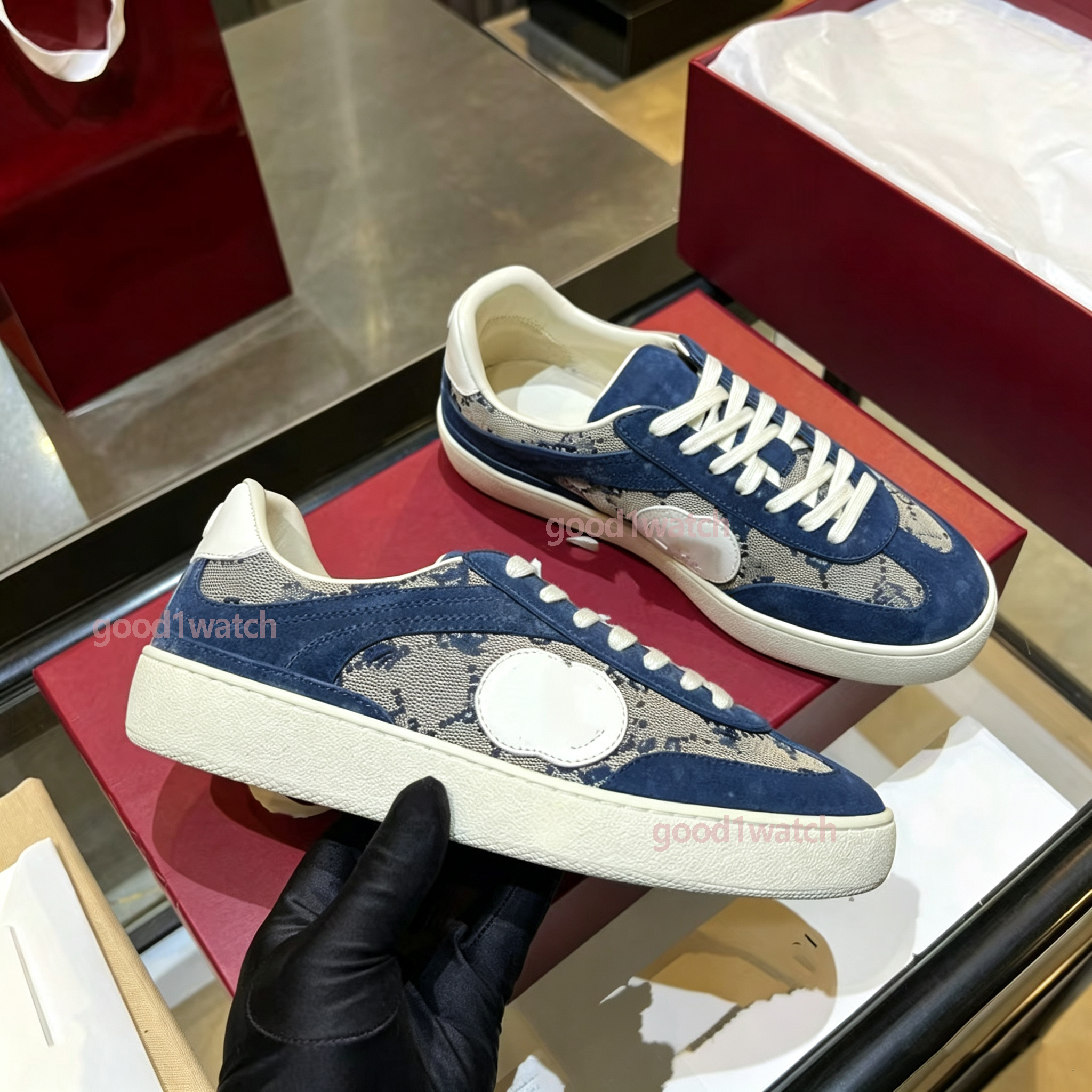 Unisex Color Block Platform Sneakers Retro Forrest Gump Style German Trainer Shoes Men Women Breathable Lace up Casual Board Shoes Trendy Couple Wal