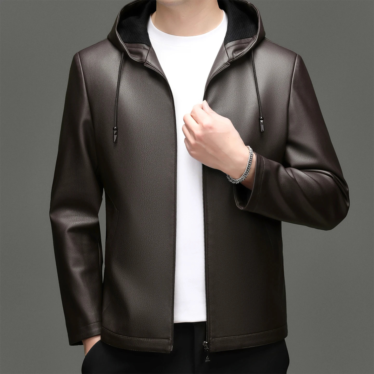 Spring Autumn Style Men's Leather Jacket Casual Genuine Sheepskin Slim Fit Large Size Coat for Men 260923
