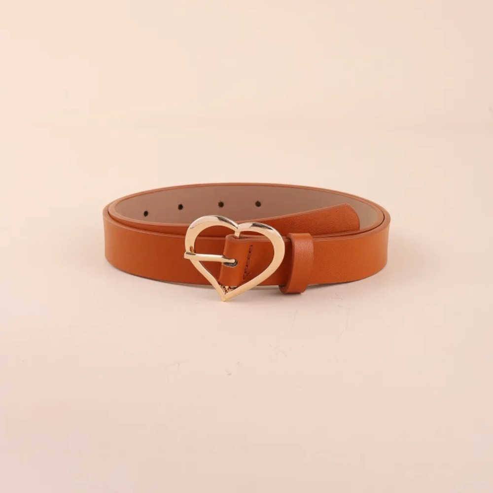 IF IFOND Fashionable Belts Heart-Shaped Buckle Minimalist Versatile Belt Trendy Everyday Student Pants Belt Womens Leather Belts J260923