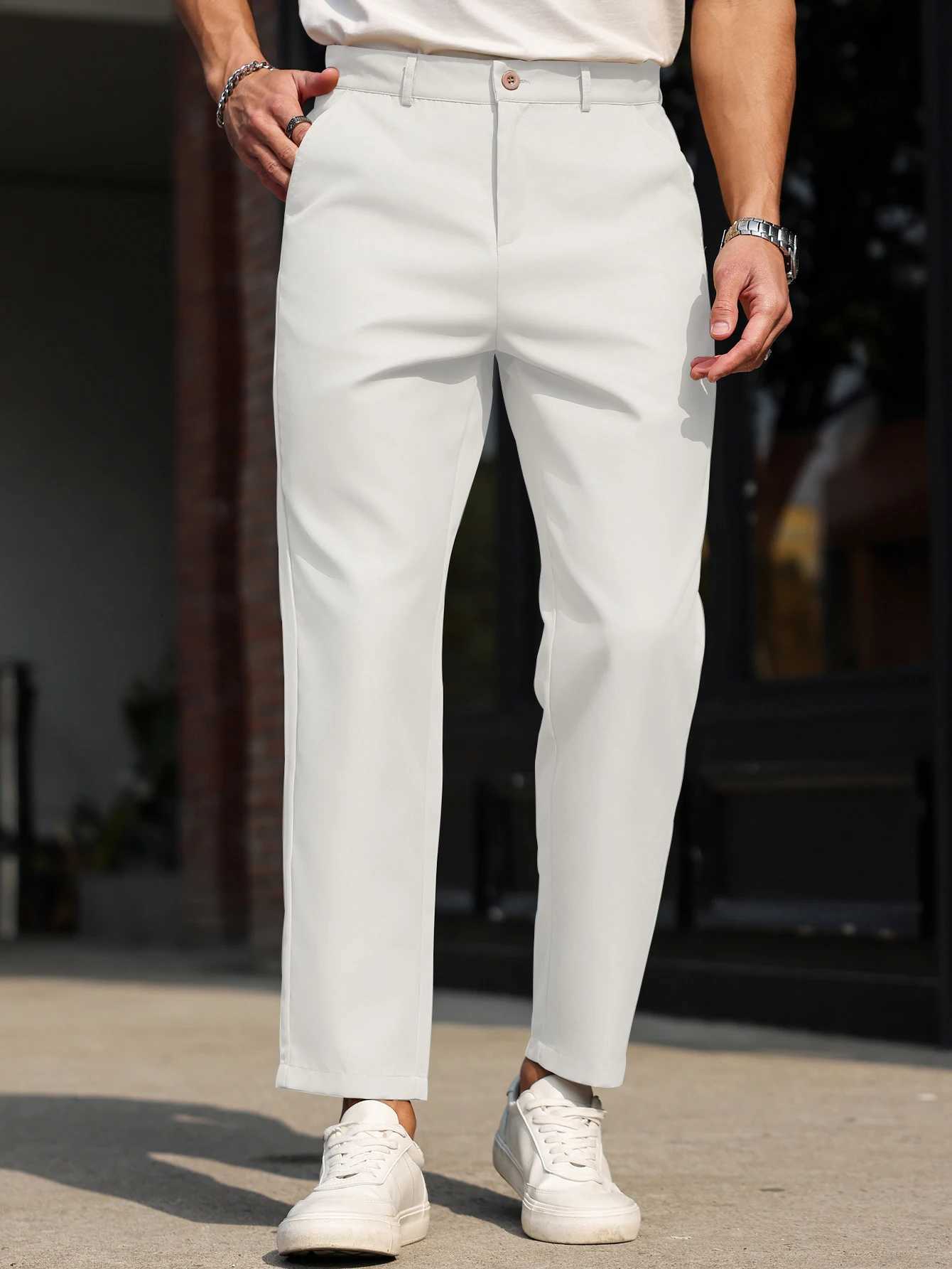 Men's Pants Men's Slim Fit Straight Leg Multicolor Solid Color Casual Pants Versatile All Seasons Fashionable Comfortable Daily Wear H2609
