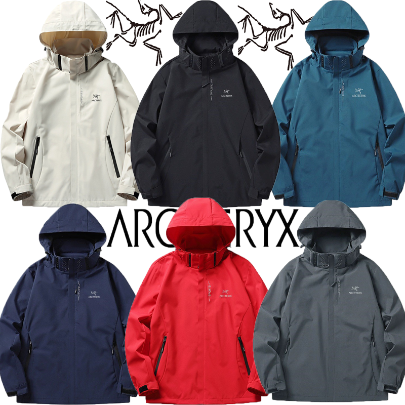 Arcterlys Hiking Jacket designer Mens Hardshell Jacket Stand Collar Waterproof Shell Zip Pockets Outdoor Ski Snowboard Travel Windbreaker Outerwear