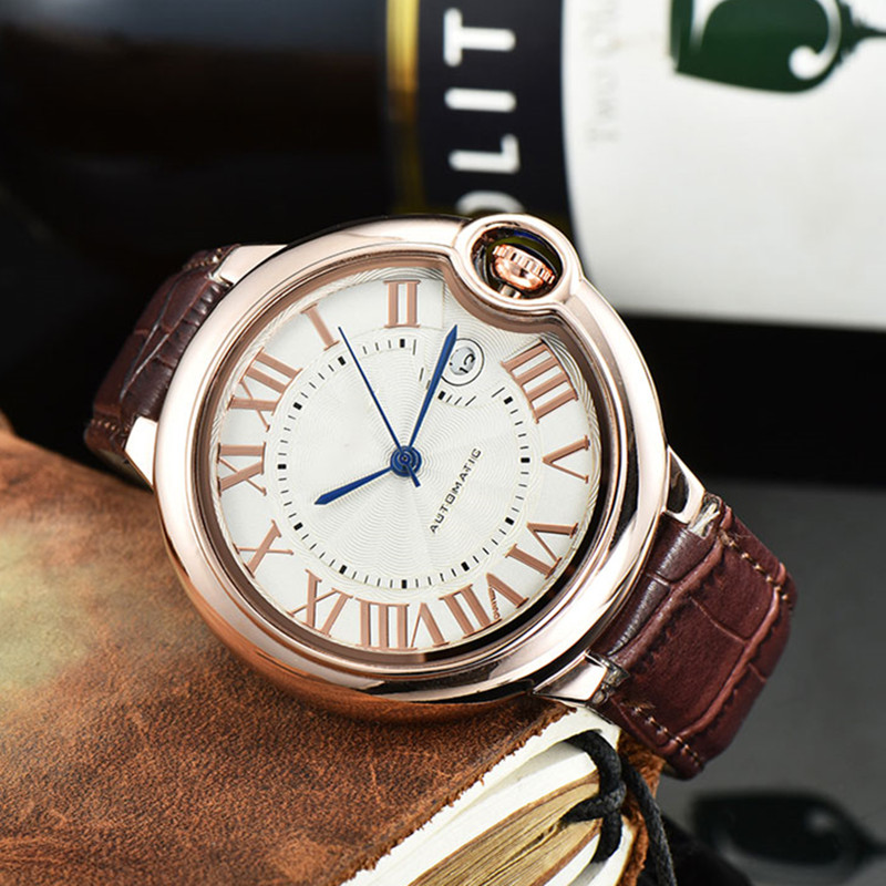 Luxury Mens watch Round Cartiierness automatic watches men designer 42mm 1022 movement waterproof mechanical skeleton dial women Wristwatches with b
