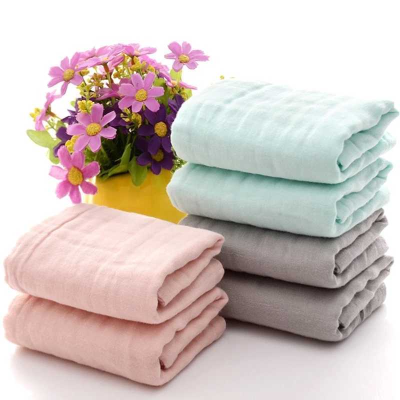 Organic Cotton Gauze Baby Bath Towel Solid Colour Muslin Boy Girl Face Towel Handkerchief Newborns Feeding Burp Cloths Washcloth L260924ISWV