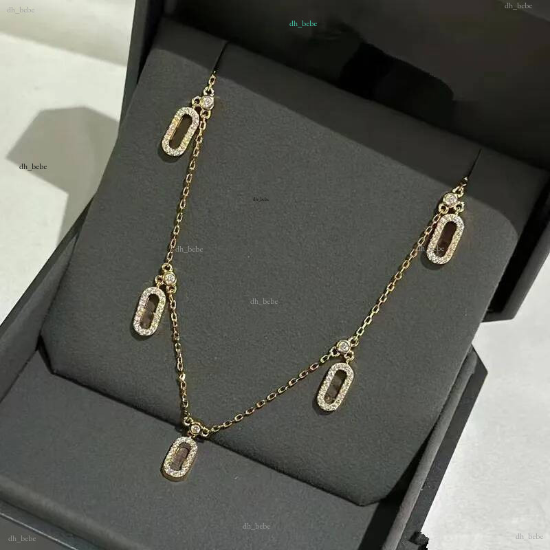 Designer Bijoux Haute Version Trois Diamants Collier Coulissant À La Mode Et Personnalisé Creux Dynamique Plein Pendentif Collier Chaîne Bracelet
