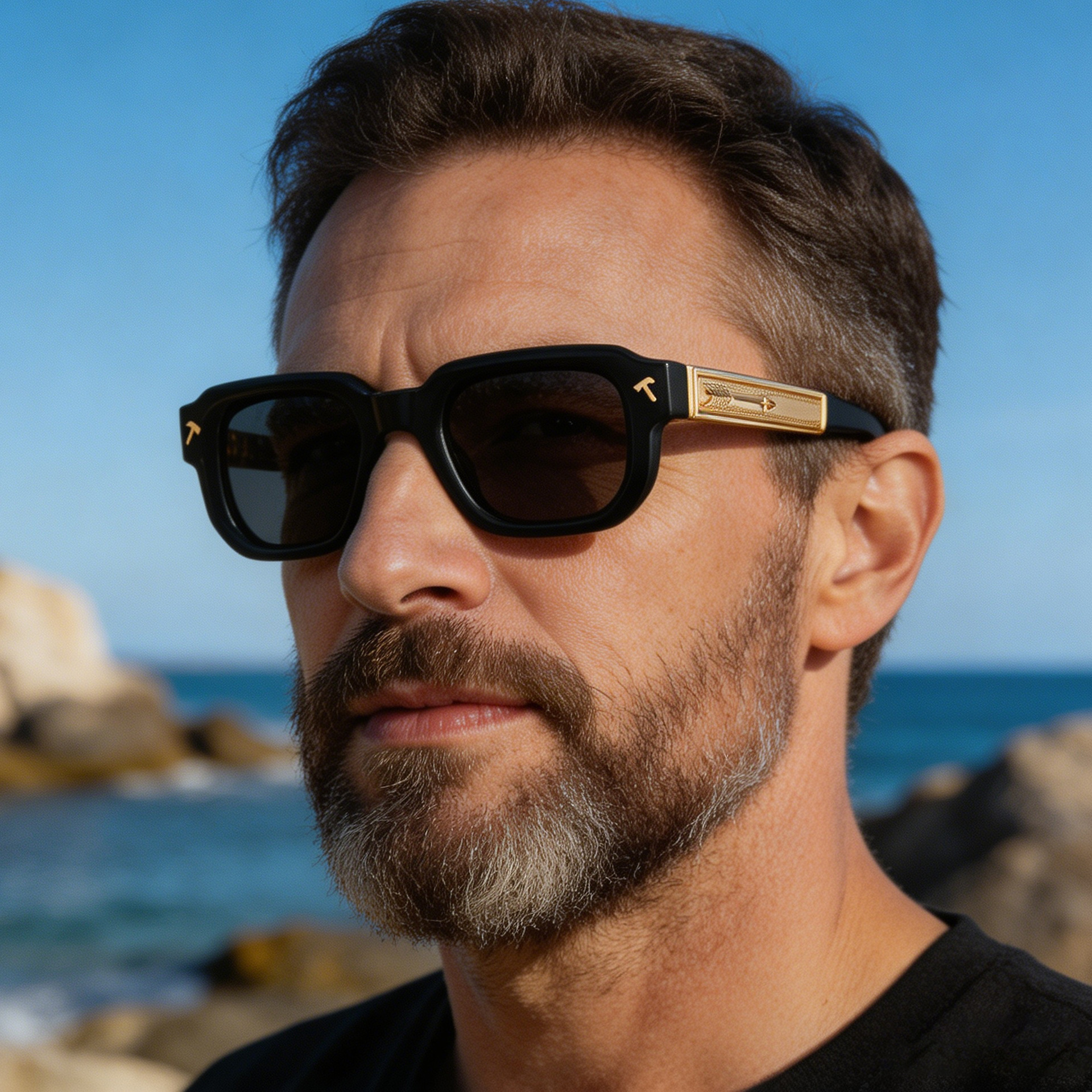 Luxury Brand Designer Sunglasses Popular European And American Fashion Square-Frame Sunglasses For Men, Outdoor Driving Sun Protection Men's Su