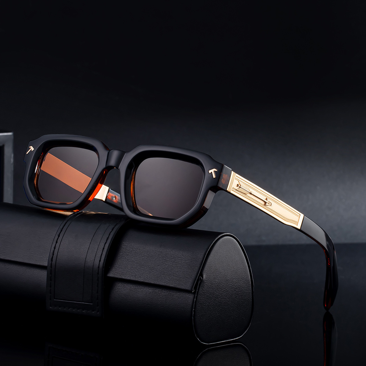 Brand Luxury Designer Sunglasses Popular European And American Fashion Square-Frame Sunglasses For Men, Outdoor Driving Sun Protection Men's Su