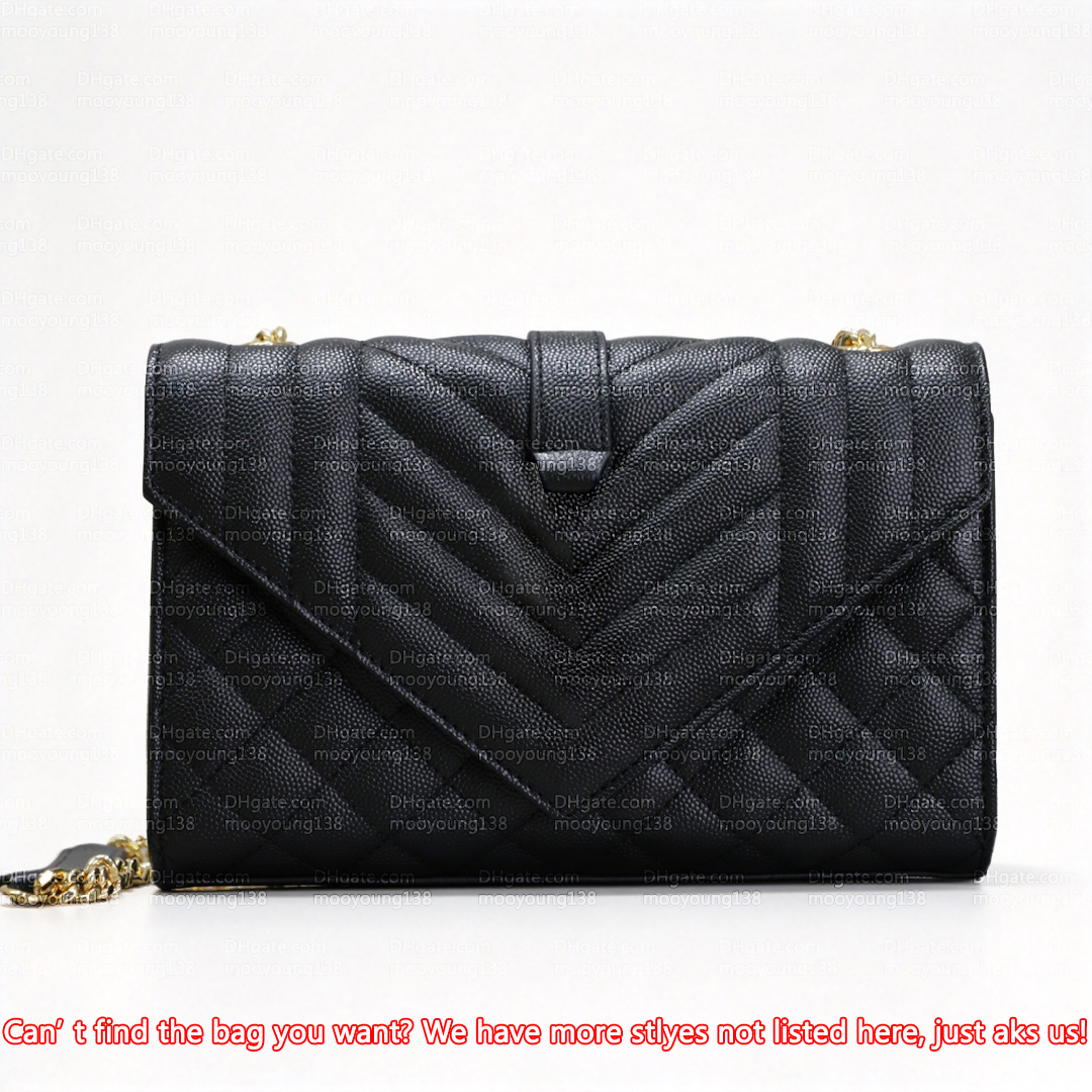 12A Premium Mirror Quality Designer Envelope Bag Luxury Chain Bags for Women 21cm 24cm Genuine Leather Handbags Black Shoulder Bag Crossbody Purse w