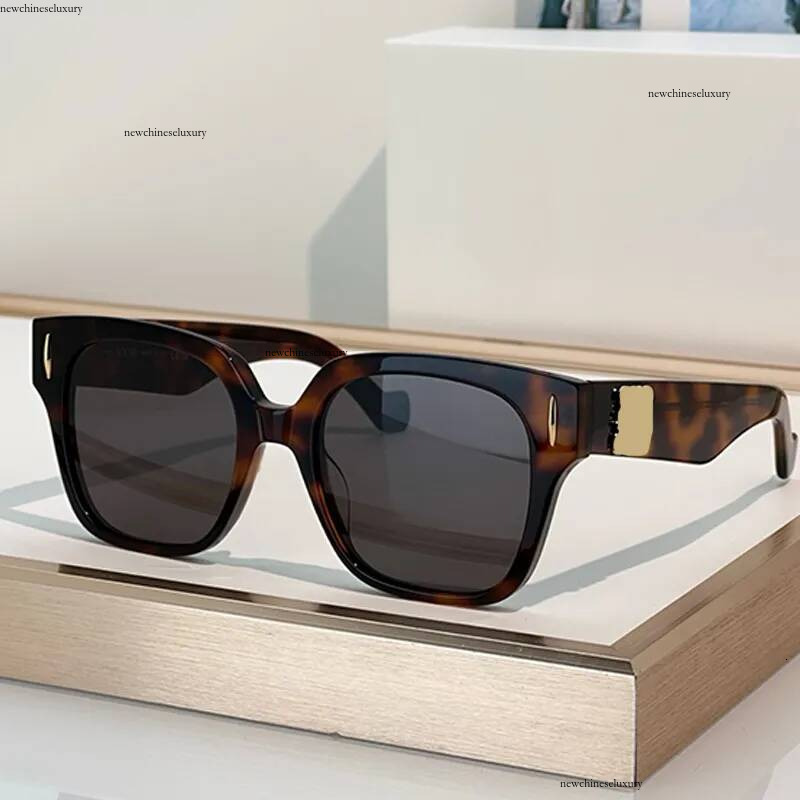 Luxury Womens Square Sunglasses Acetate Tortoiseshell Frame Nylon Brown Lenses Outdoor Leisure Party Eyewear for Men and Women