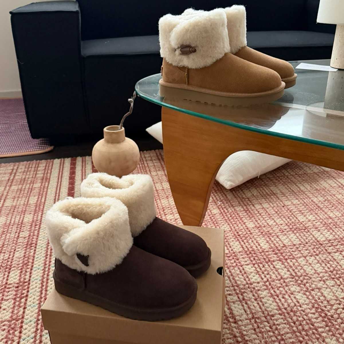 women's thick-soled snow boots, 2026 winter collection, plus-size, with metal buckle and fleece-lined, cotton shoes