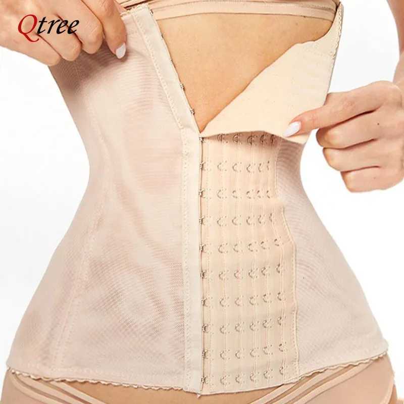 6 Women's Shapers Qtree Waist Belt Women Belly Trimmer Body Shaper Corset Firm Tummy Control Strap Steel Bone Compression Corset J260923