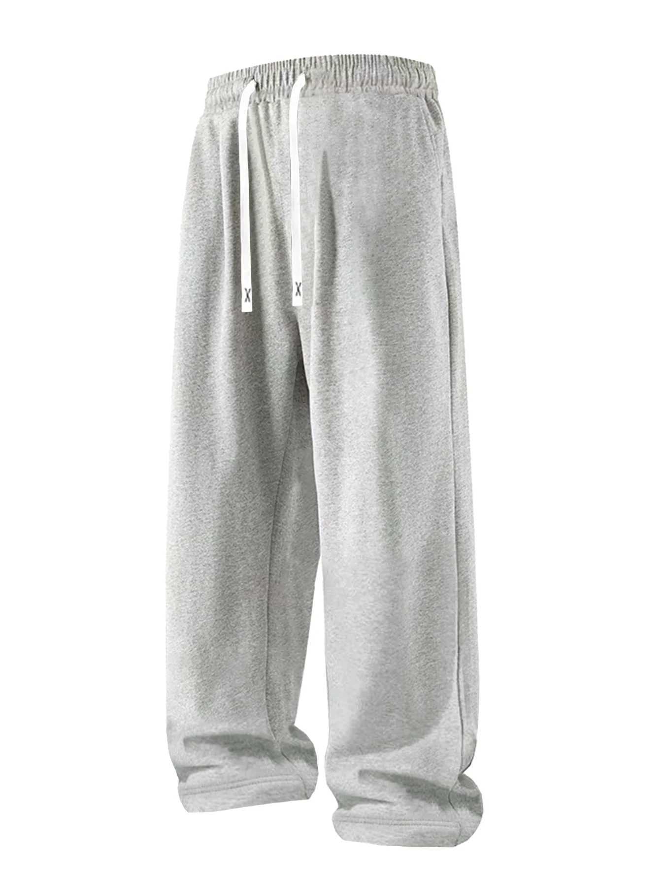 Men's Pants Men's casual sports pants solid color loose dr1 waist elastic straight leg pants suitable for jogging hiking outdoor hiking an