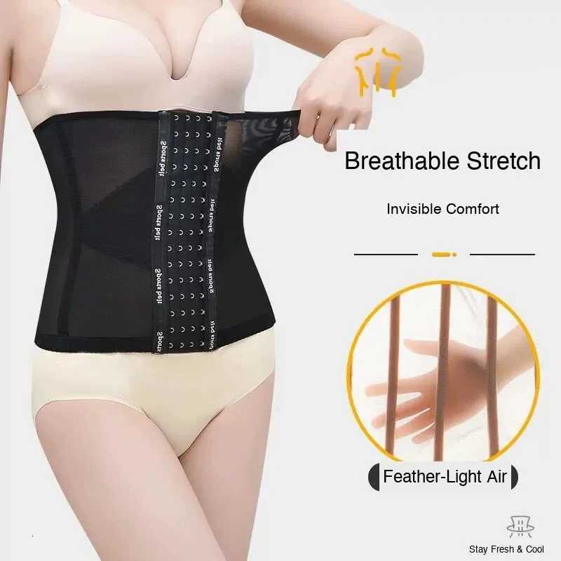 Waist Women's Shapers Postpartum Corset with Buttons Mesh Breathable Tummy Control Belt for Women Black/Beige S-XXXL J260923