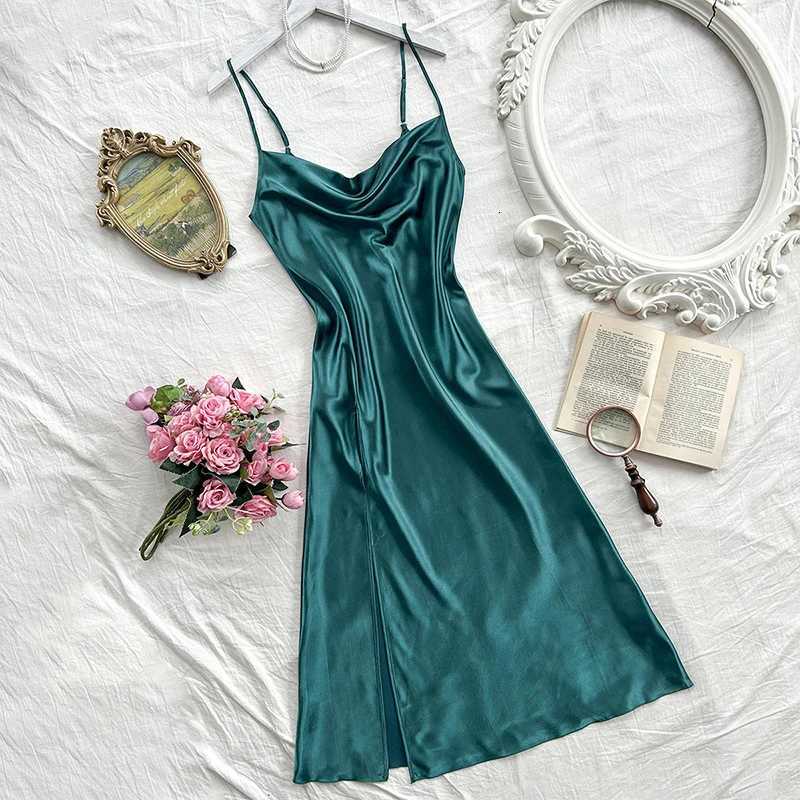 Women's Sleep Lounge Elegant Women's Nightdress Sexy Comfortable Long Slip Dress Solid Color Pajamas For Women H260924