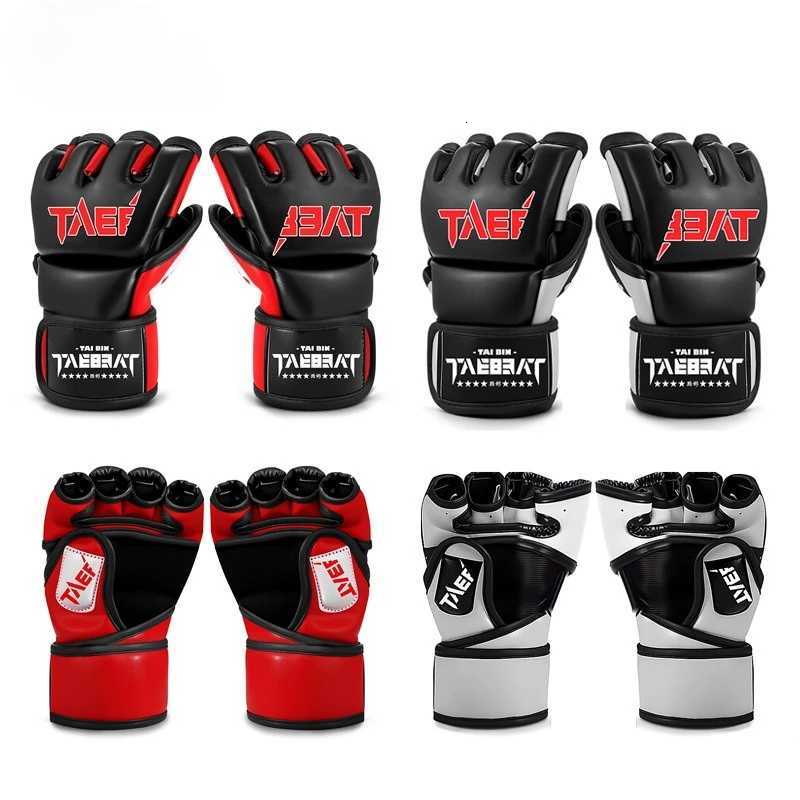 Protective Gear Professional Kickboxing Boxing MMA Gloves Adult Half-Finger Sanda Sparring Gloves Punching Mitten Q260923