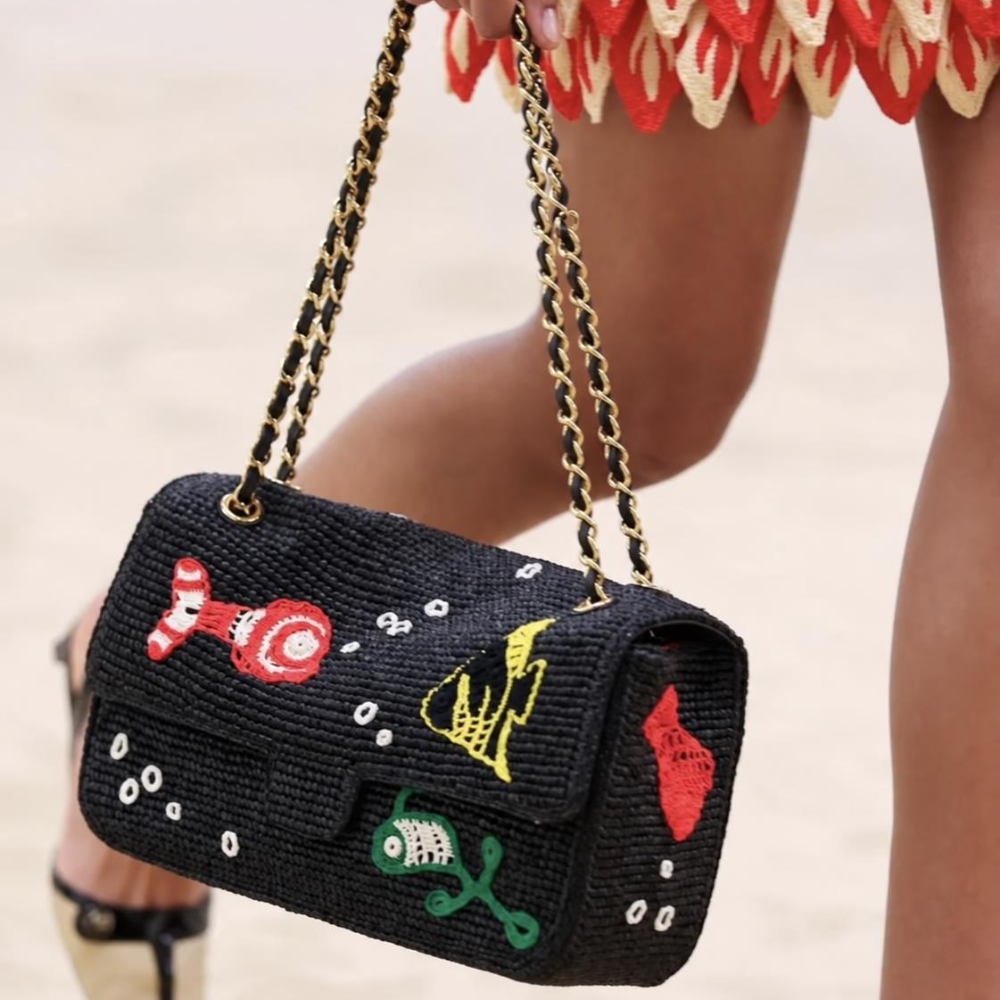 Chain Shoulder Bag 26M Raffia Woven Flap Purse Chic Holiday Seaside Daily Outing Top-Tier Designer New Arrival