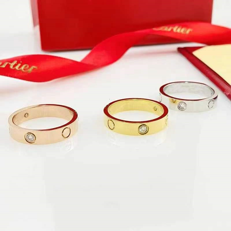 classic rings designer for women diamond ring designer ring thin thick titanium steel alloy silver ring mens womens rose gold screw bague wedding pr