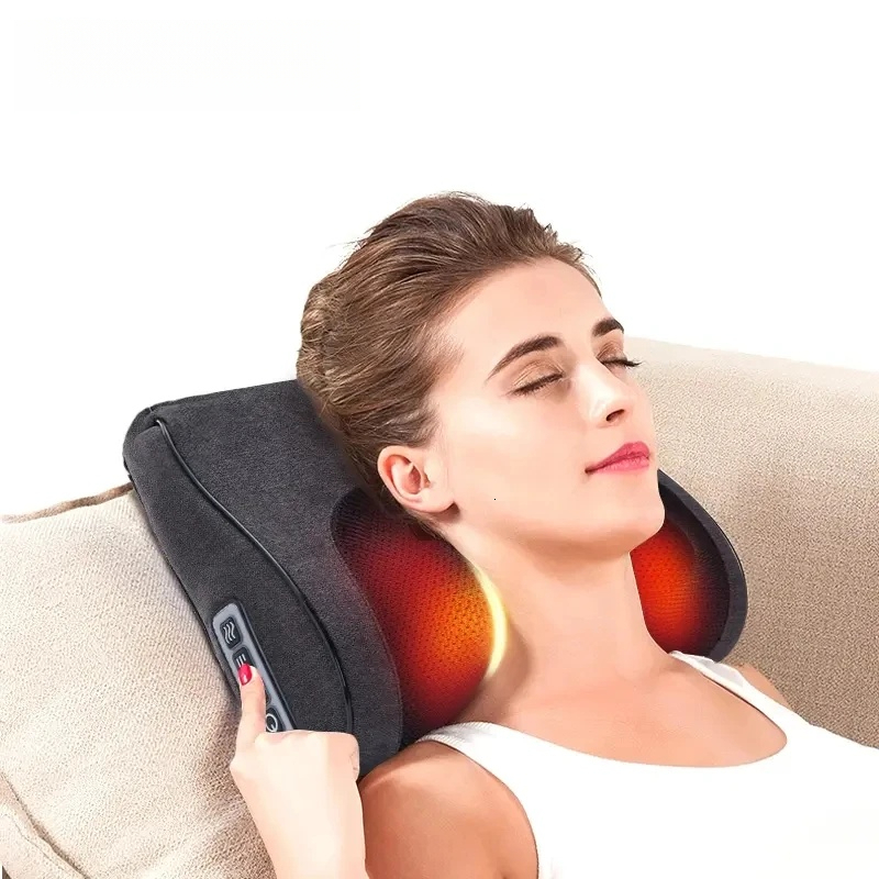 3D Shiatsu Back And Neck Massager With Heat Electric Deep Tissue Kneading Pillow For Chair Car Shoulders Legs Foot Relaxation