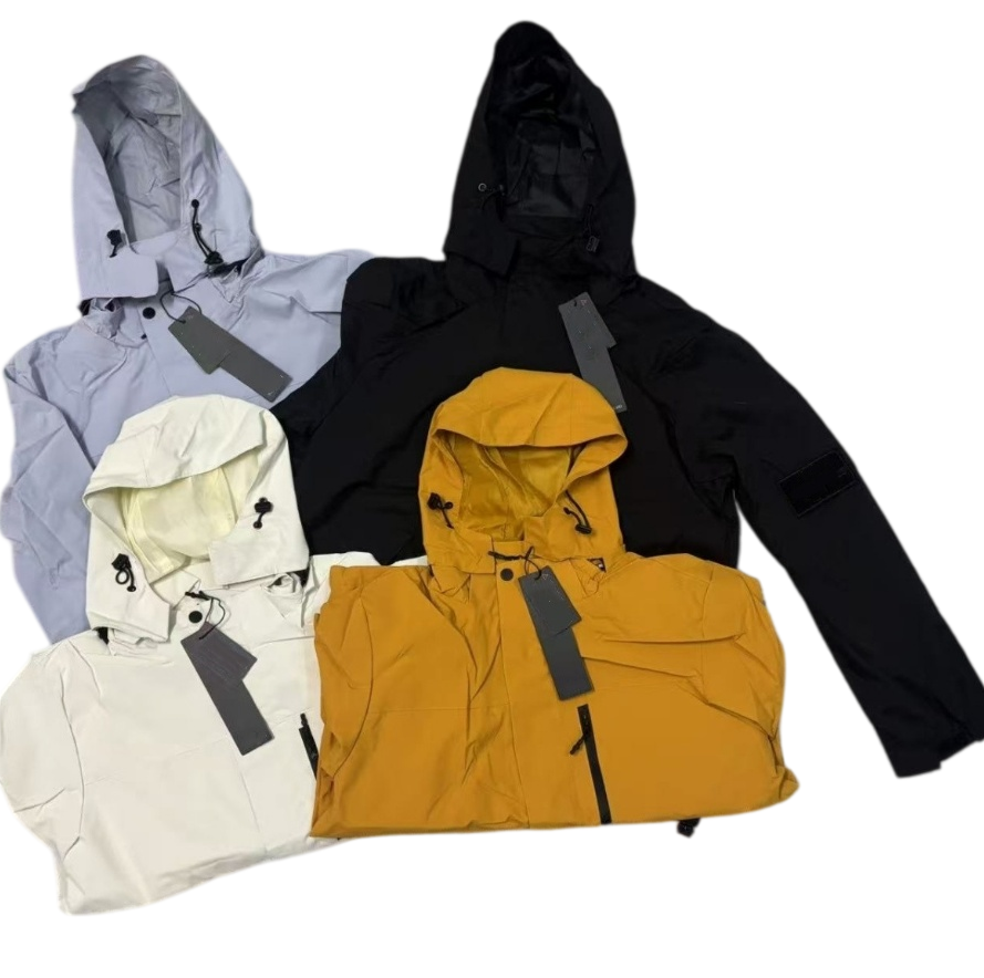 Designer Brand Men Hooded Jacket for Spring/Autumn Casual Outdoor Windproof Warm Thin Coats Sports Couple Jacket Zipper Hood Tops Clothes Daily Trav