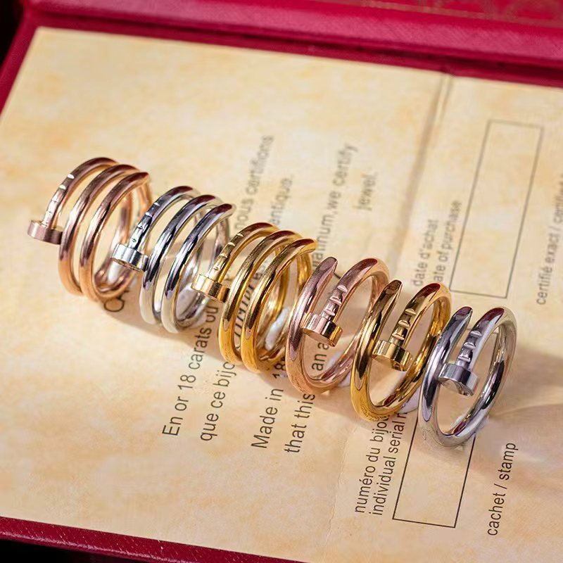 Luxurious Love Ring High Quality 316L Stainless Steel Nail Pair Ring Party Wearing Women's Designer Ring
