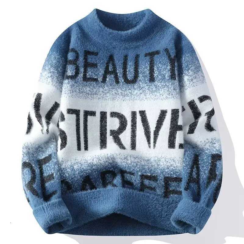 Autumn Men's Sweaters Winter Men's Sweaters High Quality Slim Fit O-neck Streetwear Men's Clothing Hat Shape Sweater Japan Fashion Pu