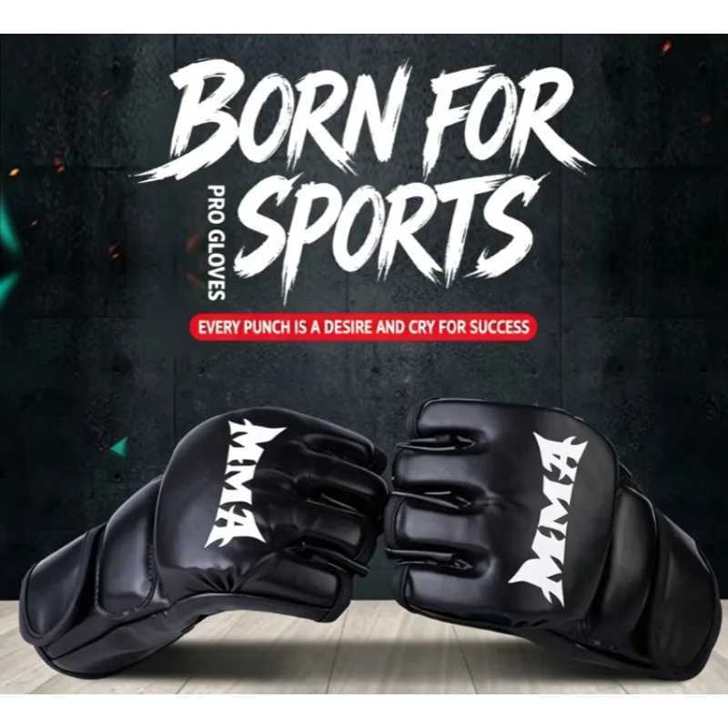 Protective Gear Professional Boxing Training Fitness Gloves Half Finger Leather Cushion for Adult Sanda Boxing UFC Training Sandbag Knuckles Q260923