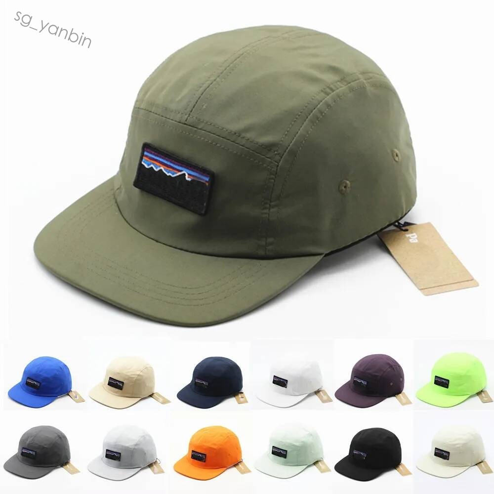 Men's 5 Panel Flat Brim Peaked Cap Quick Dry Water Resistant Sun Shade Baseball Hat for Outdoor and Streetwear Hot