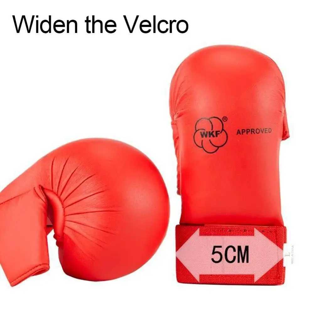 Gear Half Finger Karate Protective Gloves Practice Training Thumb Protection Boxing Gloves Thickened Red Blue Karate Hand Guard Martial Arts N260923