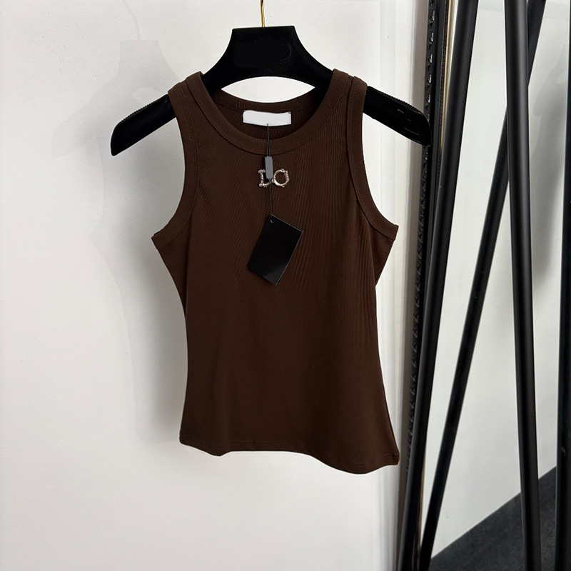Designer Women Cropped Tank Tops Round Neck Slim Fit Casual Vests Summer Streetwear Y2K Style Singlets