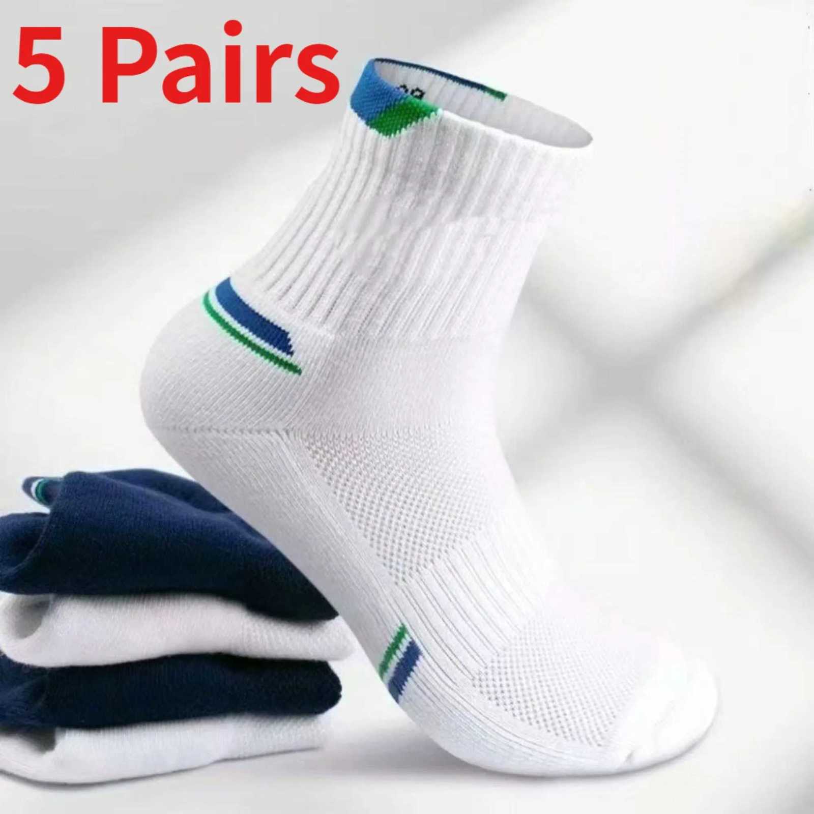 Sports Socks 1/5 Pairs Unisex Summer Thin Sports Socks Breathable Mid Calf Socks Men Badminton Basketball Running Comfort Athletic Socks Q260923