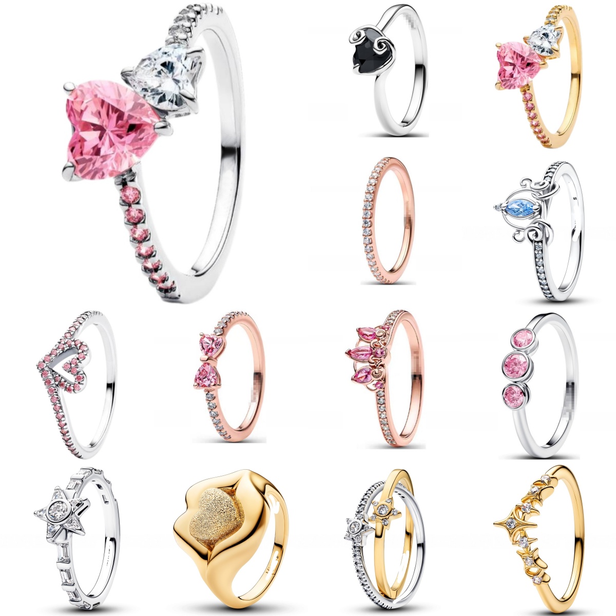 NEW Ring jewellery designer for women Cinderella's Carriage Ring Heart Ring band rings 925 Silver gold ring Wedding Gold ring Luxury jewelry Ch