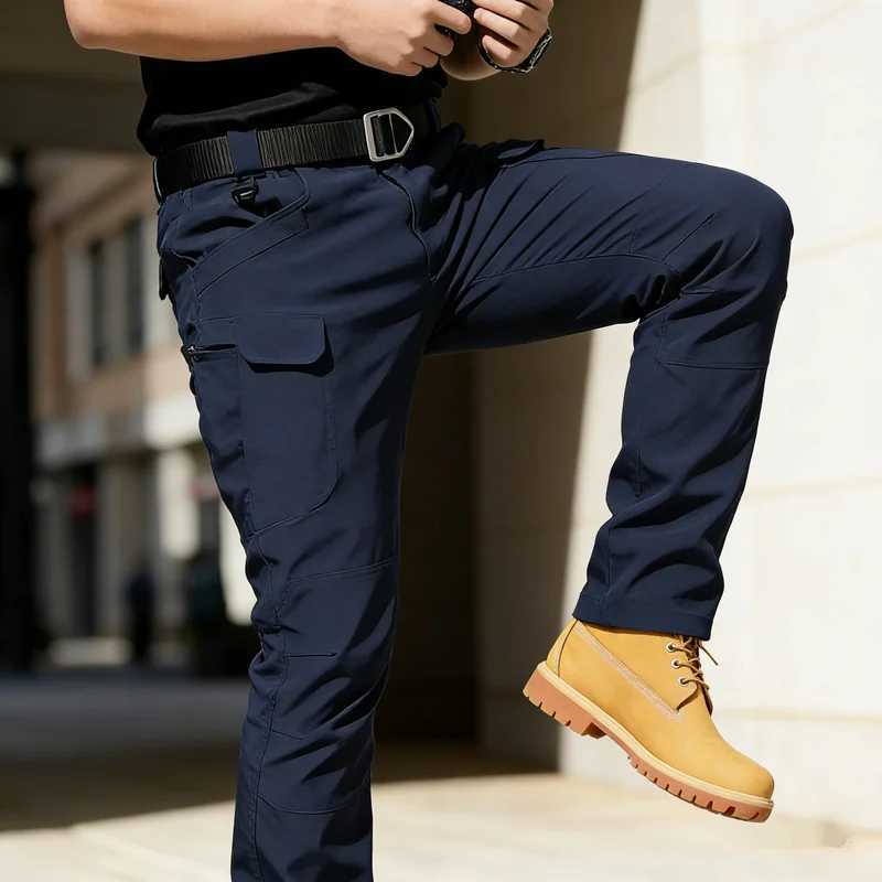 Men's Pants Elastic Soft Shell Tactical Pants IX7 IX9 Waterproof Outdoor Work Hiking Cargo Trousers Gift Belt H260924