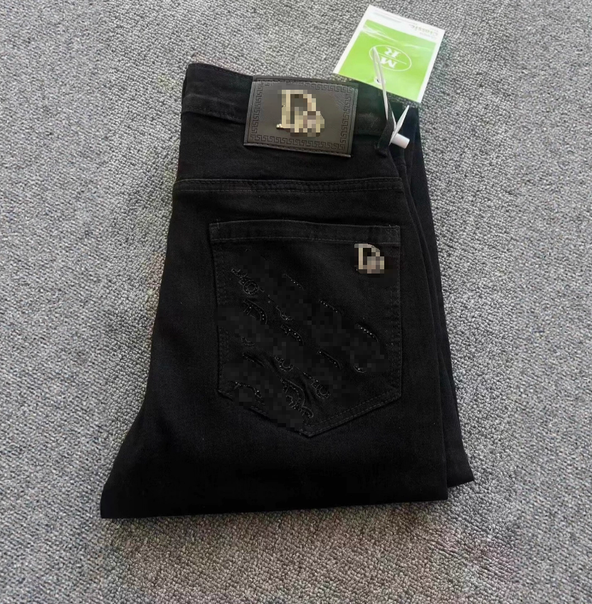 2026 Luxury Brand Designer Clothes Autumn High-End Black Jeans For Men Trendy Stretch Slim Fit Casual Long Pants Spring And Autumn Loose Straight Pa