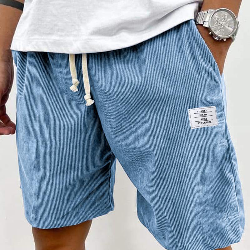 Designer Style Nouvelle Arrivée Haute Qualité Hommes Cordon Cordon Shorts Casual Coupe Ample Cinq Points Longueur Au Genou Couleur Unie Été Stree