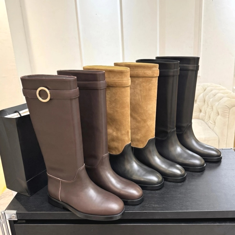 Top Qualit Designer Knee High Boots Suede Leather Women Boots Wide Shaft Tall Boots Knight Boots Fashion Ankle Boots Casual Riding Boots Shoes 1189
