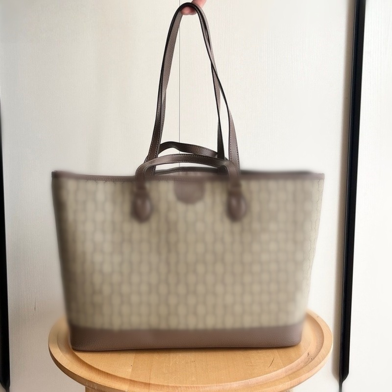 Designer Women Fashion Geometric Pattern Tote Bag PU Trim Shoulder Handbag for Work and Weekend Outing