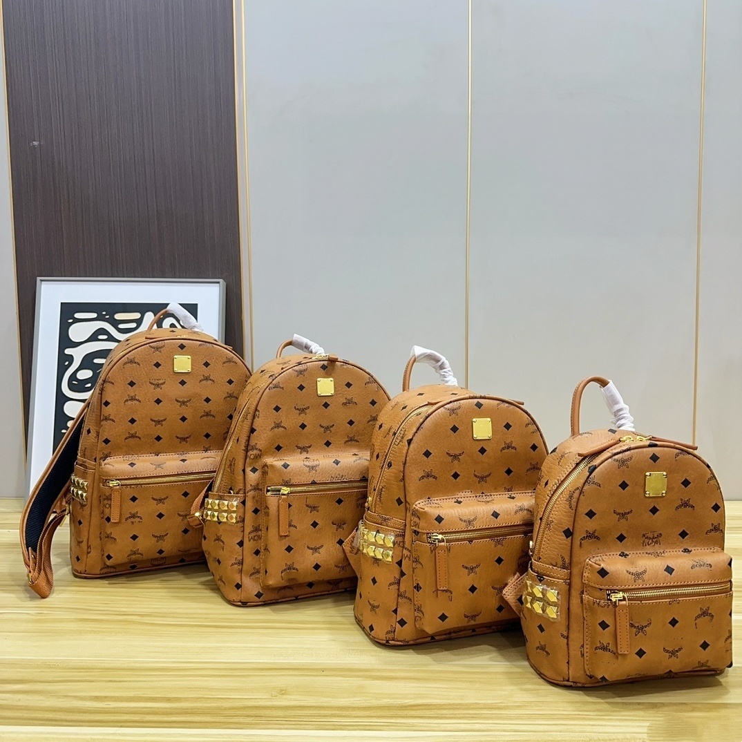 designer bag Vintage Printed Backpack Brown Travel School Bag Leather Women Shoulder bag top quality Classic teen Wallet ladies luxury bag Underarm