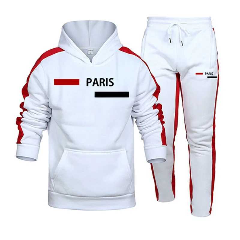 Hot Sales Mens Tracksuit Print Casual Hooded Sweatshirts 2 Pcs Set Autumn Winter Sports Jogging Mens Clothing Street Sportswear T260924