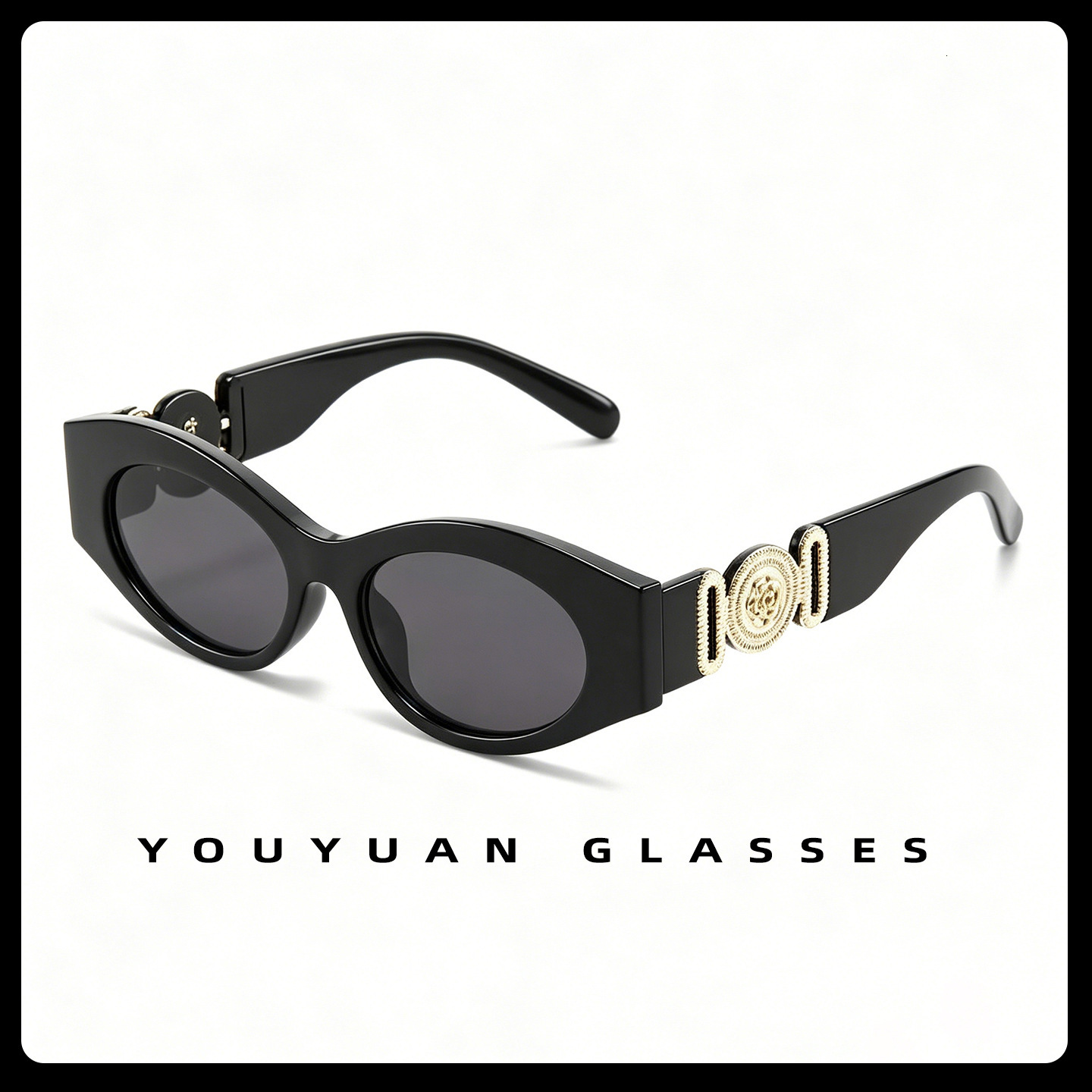 Luxury Brand Designer Sunglasses American Retro Cat-Eye Women, New High-End Design, Suitable For Square And Round Faces, Travel UV Protection Sungla