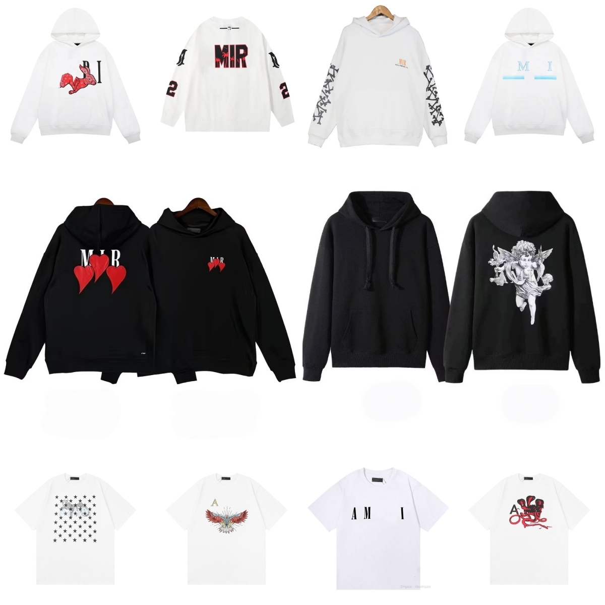 Designer Mens Hoodie t shirt Luxury Men's Hooded Sweatshirt Y2k Up High Street Colorful Pattern Stylish Bone Man Hip Hop unisex Long Sleeve Loo