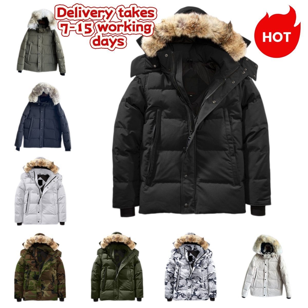 Jacket Down 29 r Women Men Wolf Fur Collar Medium Length Winter New Style Overcame Clothes Thick High-End 90% Duck s-2xl